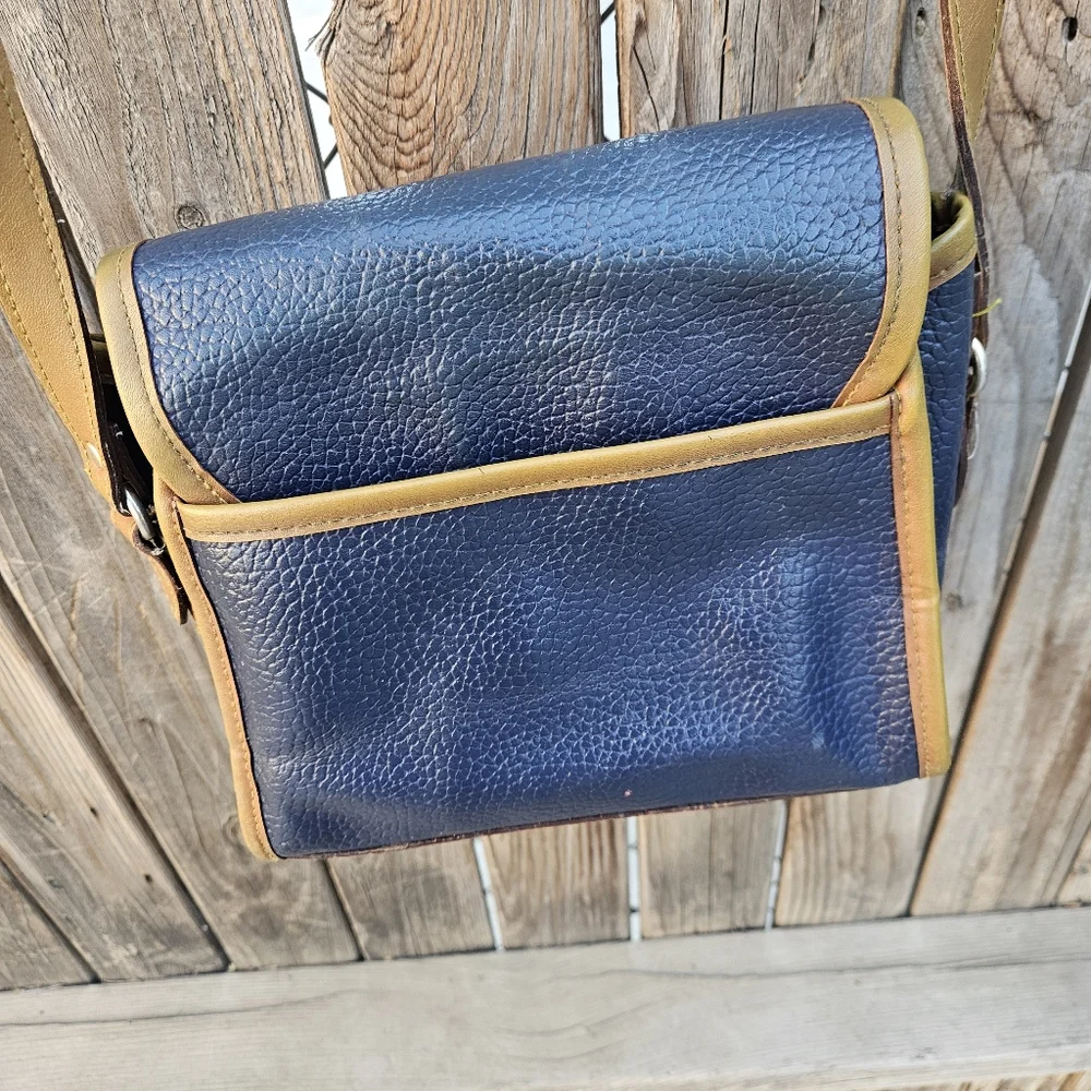 Dooney & Bourke Navy Leather Crossbody with Tan Trim - Picture 13 of 16